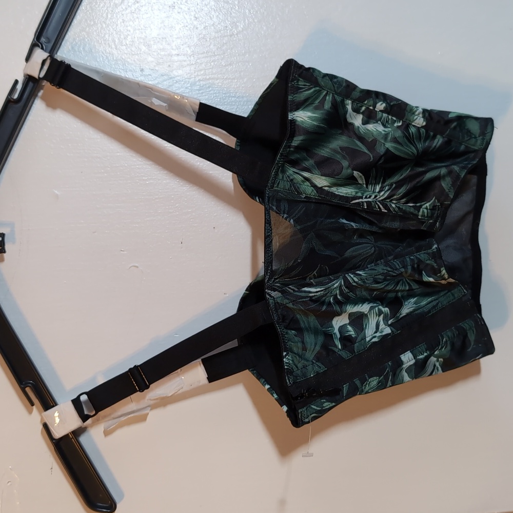 VS Lightly-Lined Logo Strap Balconette Leafy Bra Top 32D - Picture 4 of 8